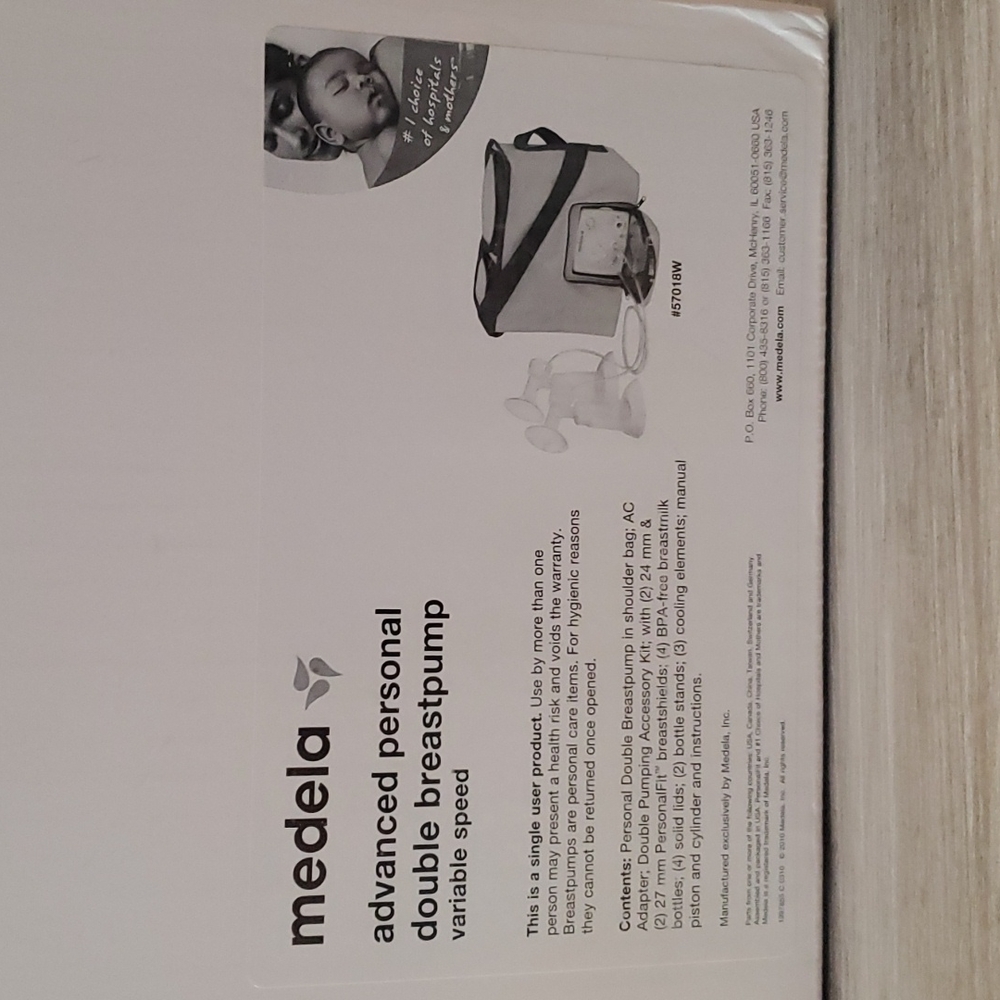 Brand New!! MEDELA Advanced Personal Double Breastpump Variable Speed